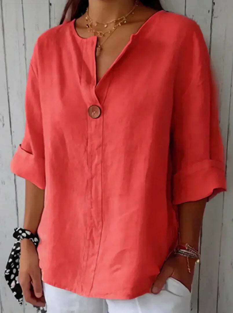 Nona - Casual V-Neck Blouse