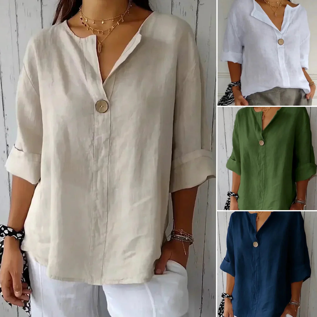 Nona - Casual V-Neck Blouse