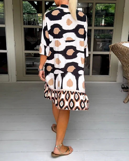 Laura - Stylish Print Dress with 3/4 sleeves