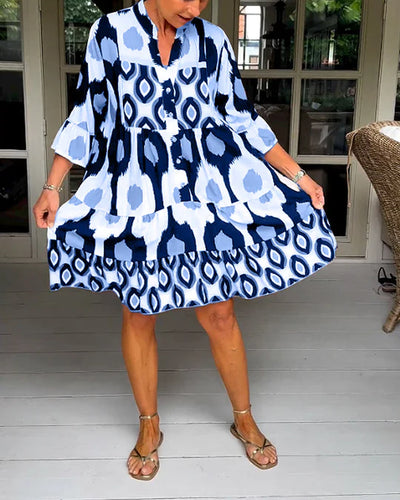 Laura - Stylish Print Dress with 3/4 sleeves