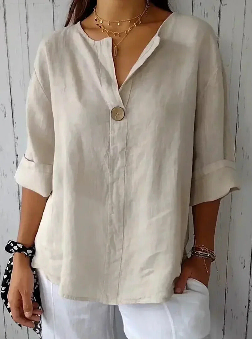 Nona - Casual V-Neck Blouse