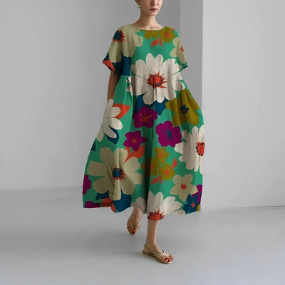 Claire - Bohemian Floral Print Dress